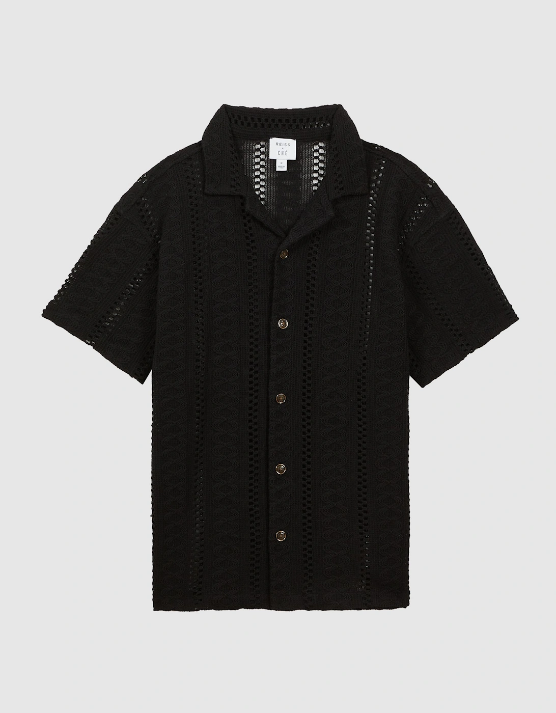 | Ché Knitted Cuban Collar Button Through Shirt, 2 of 1