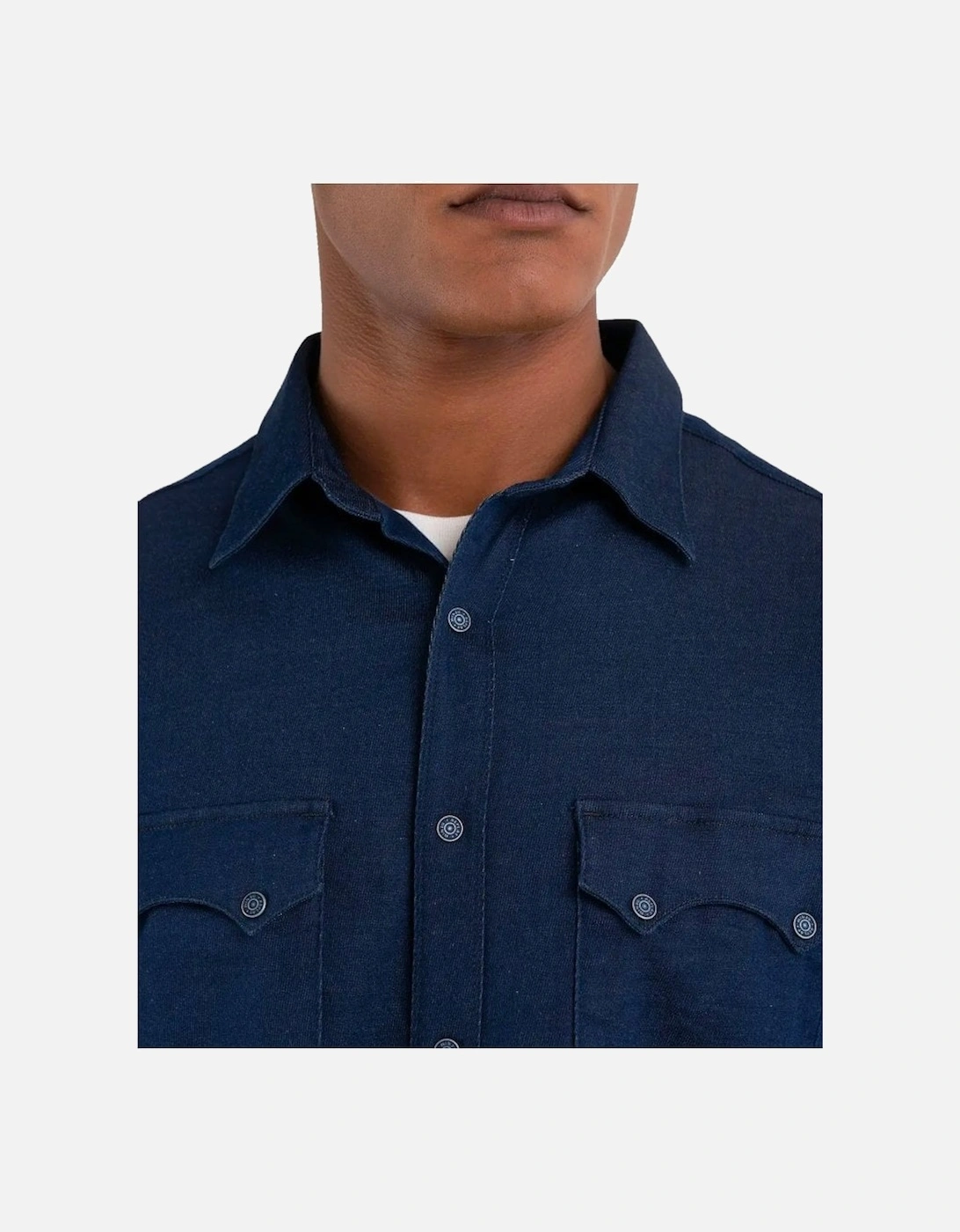Stretch Denim Sartoriale Denim Shirt Dark Blue