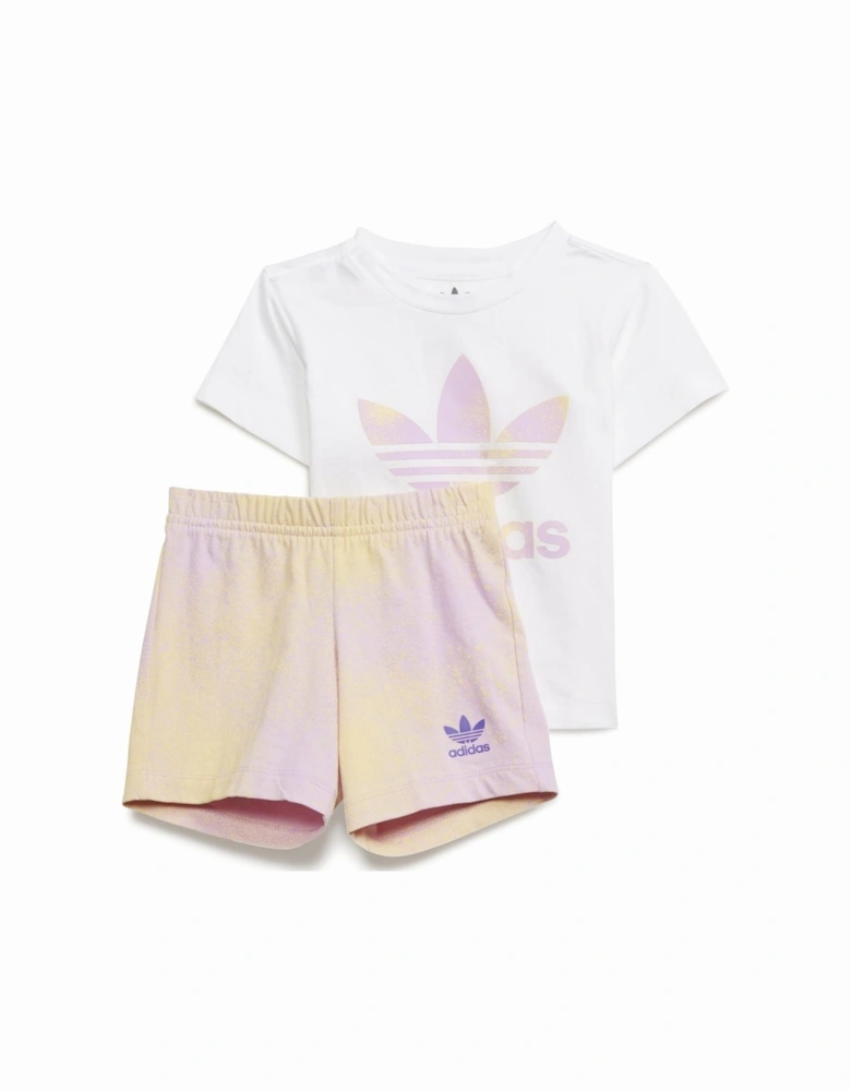 Baby Girls Graphic Logo Shorts and Tee Set