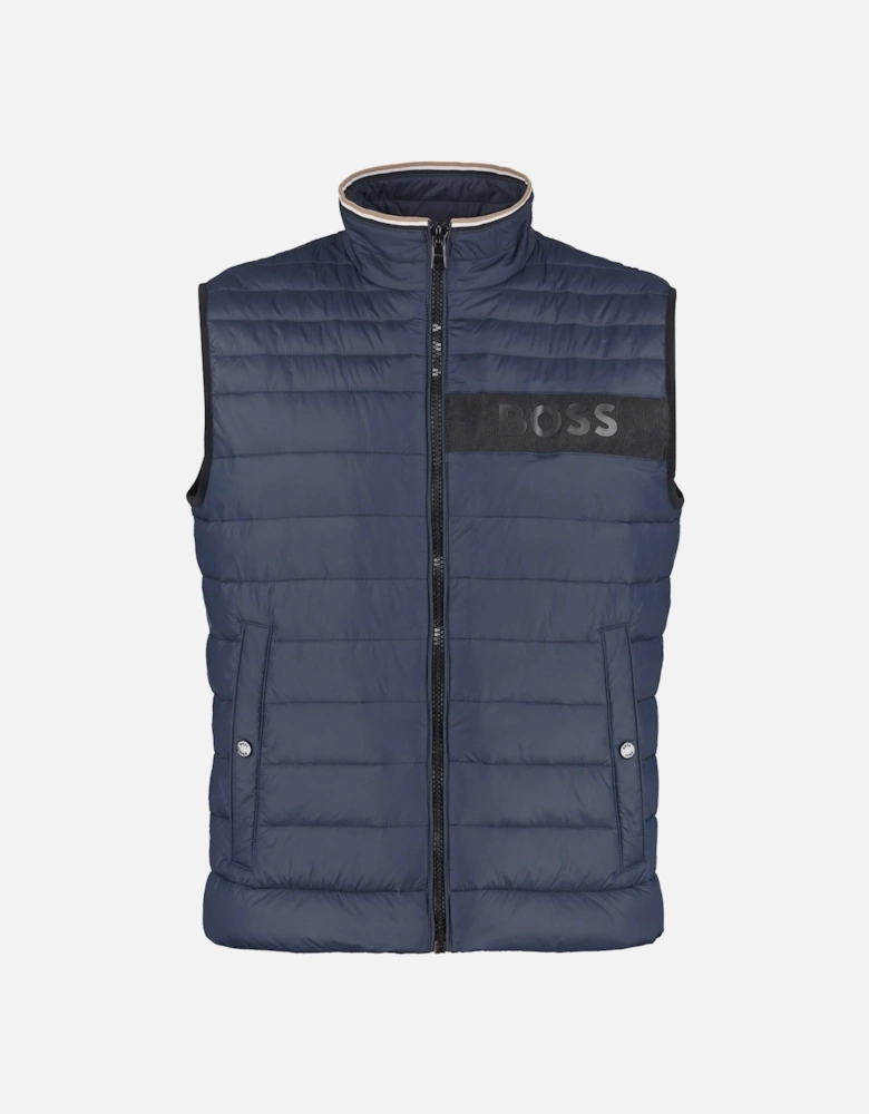 Mens Chest Trim Logo Gilet Navy