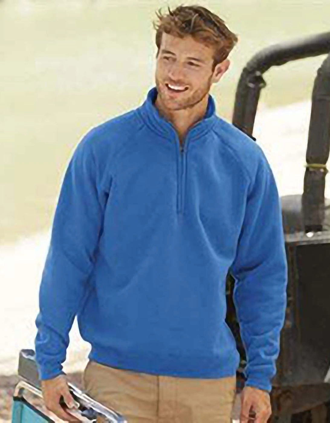 Mens Premium 70/30 Zip Neck Sweatshirt