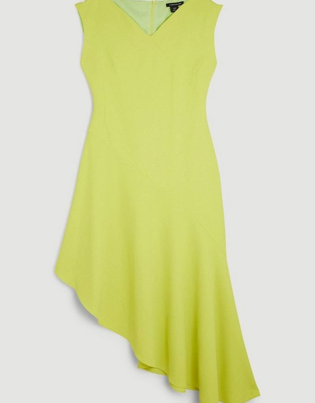 Asymmetric Hem Detail Cap Sleeve Dress