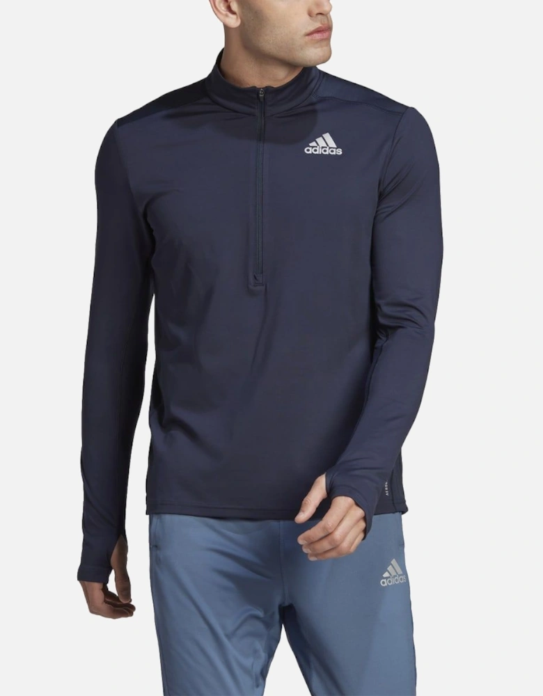 Mens Own The Run Half Zip Long Sleeve Top