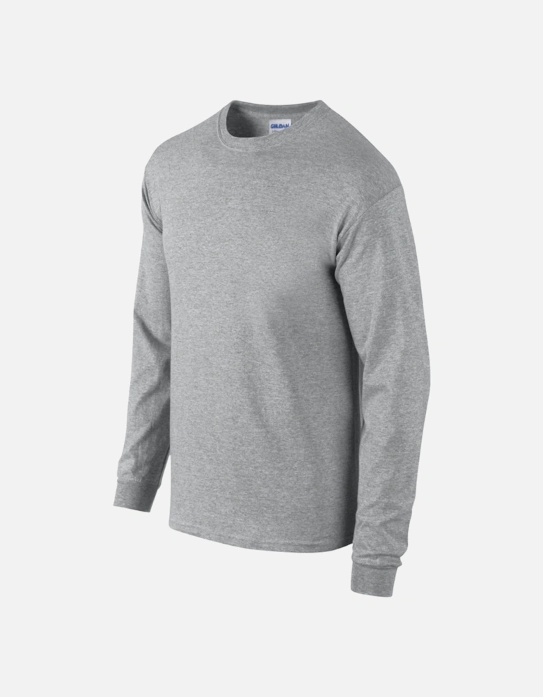 Mens Plain Crew Neck Ultra Cotton Long Sleeve T-Shirt