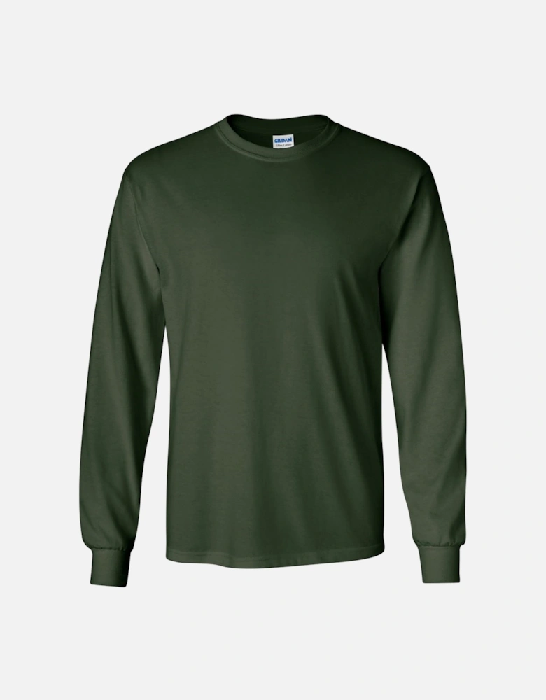 Mens Plain Crew Neck Ultra Cotton Long Sleeve T-Shirt