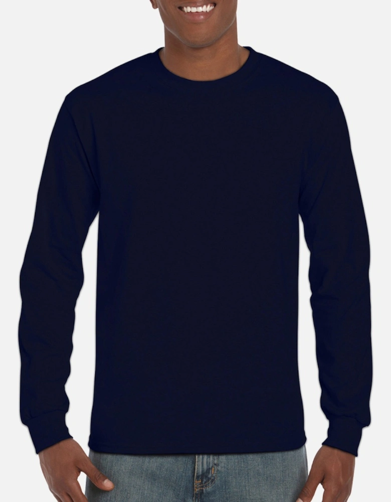 Mens Plain Crew Neck Ultra Cotton Long Sleeve T-Shirt