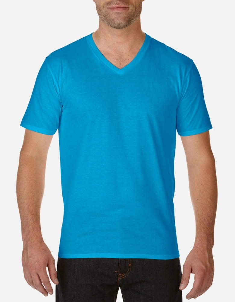 Mens Premium Cotton V Neck Short Sleeve T-Shirt