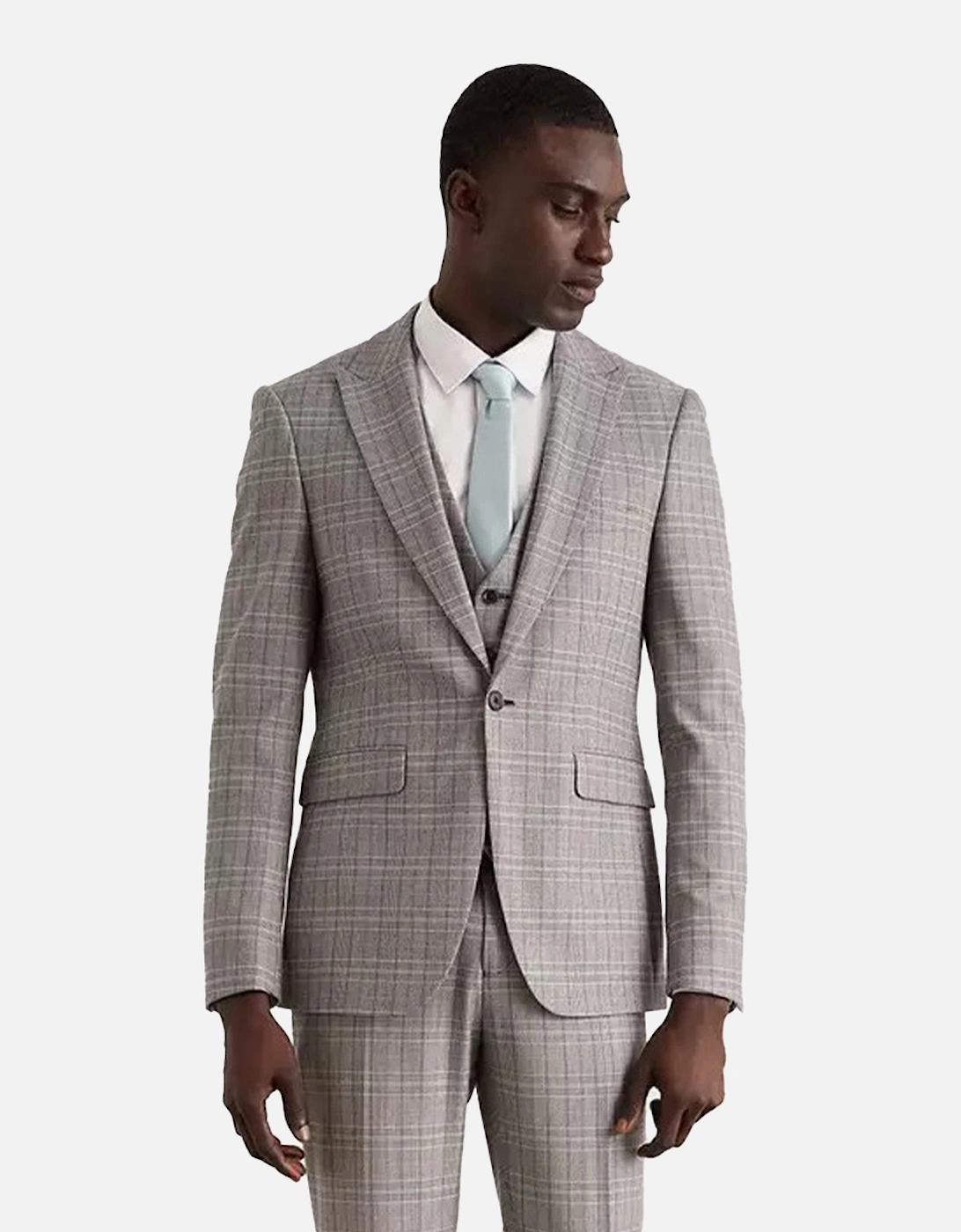 Mens Pow Checked Skinny Suit Jacket, 6 of 5