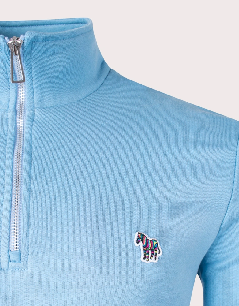 Quarter Zip Zebra Logo Sweatshirt