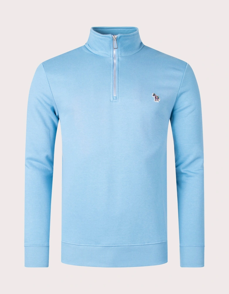 Quarter Zip Zebra Logo Sweatshirt