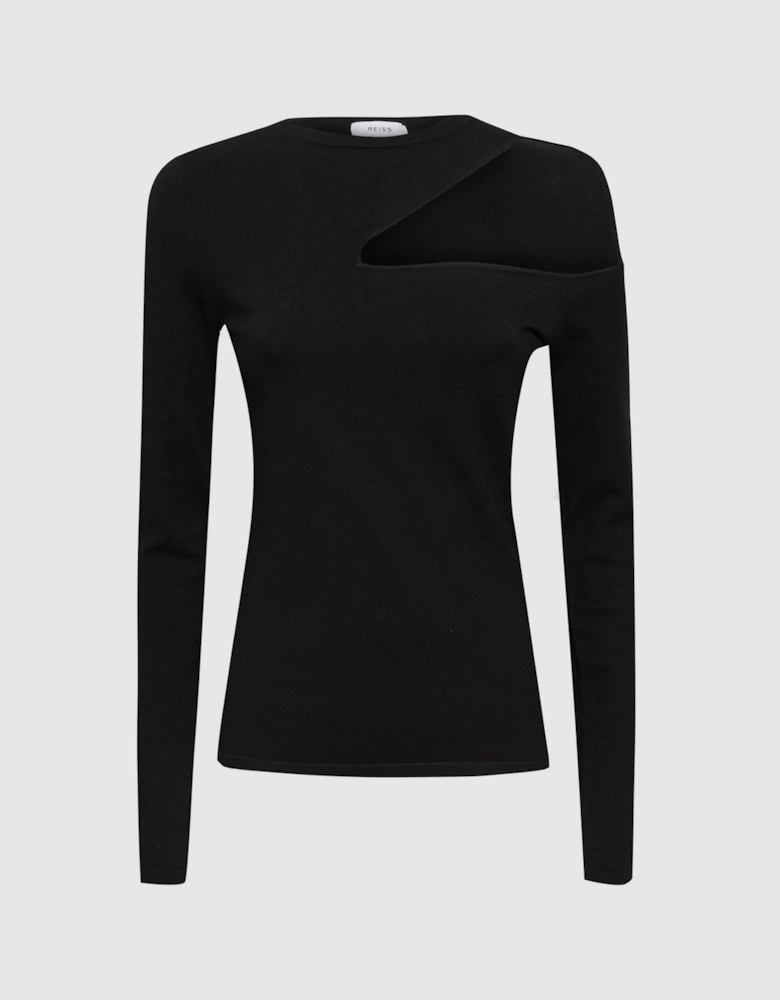 Fitted Cut-Out Long Sleeve Top