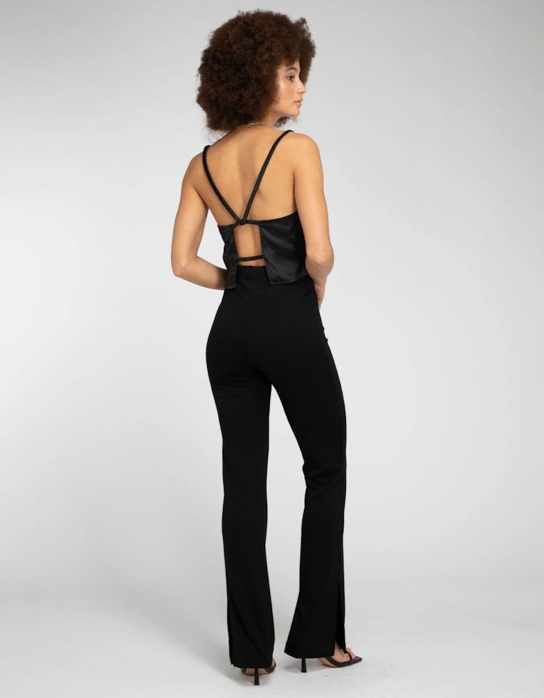 Thallo Flare Trousers in Black