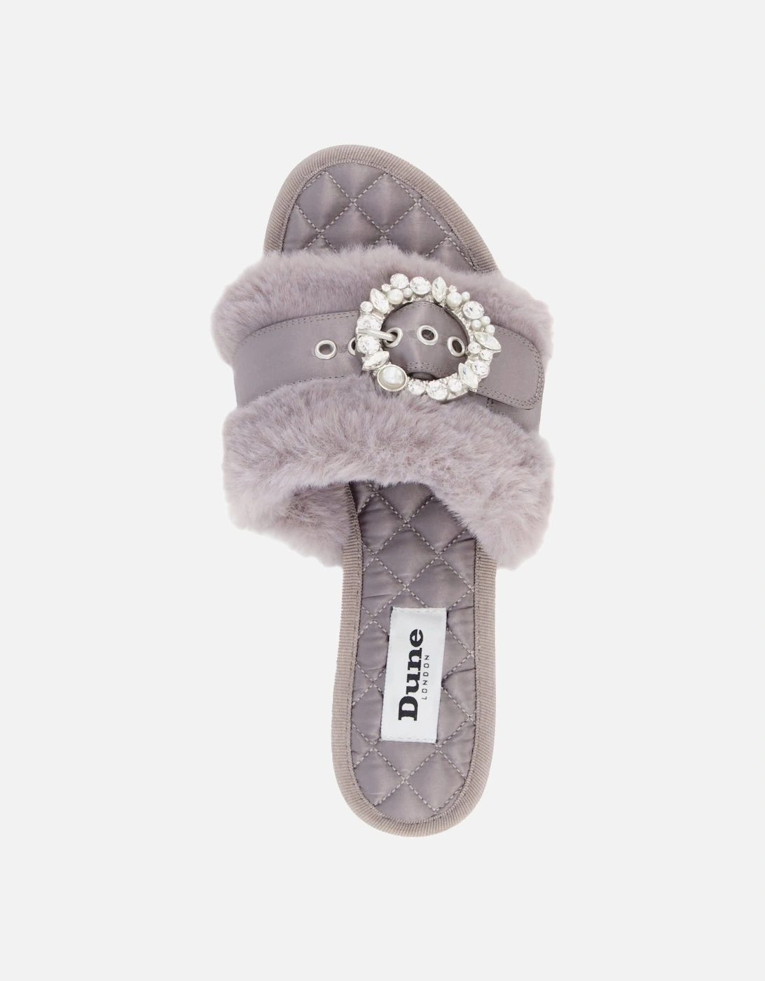 Ladies Wisteria - Buckle Faux Fur Slider Slippers