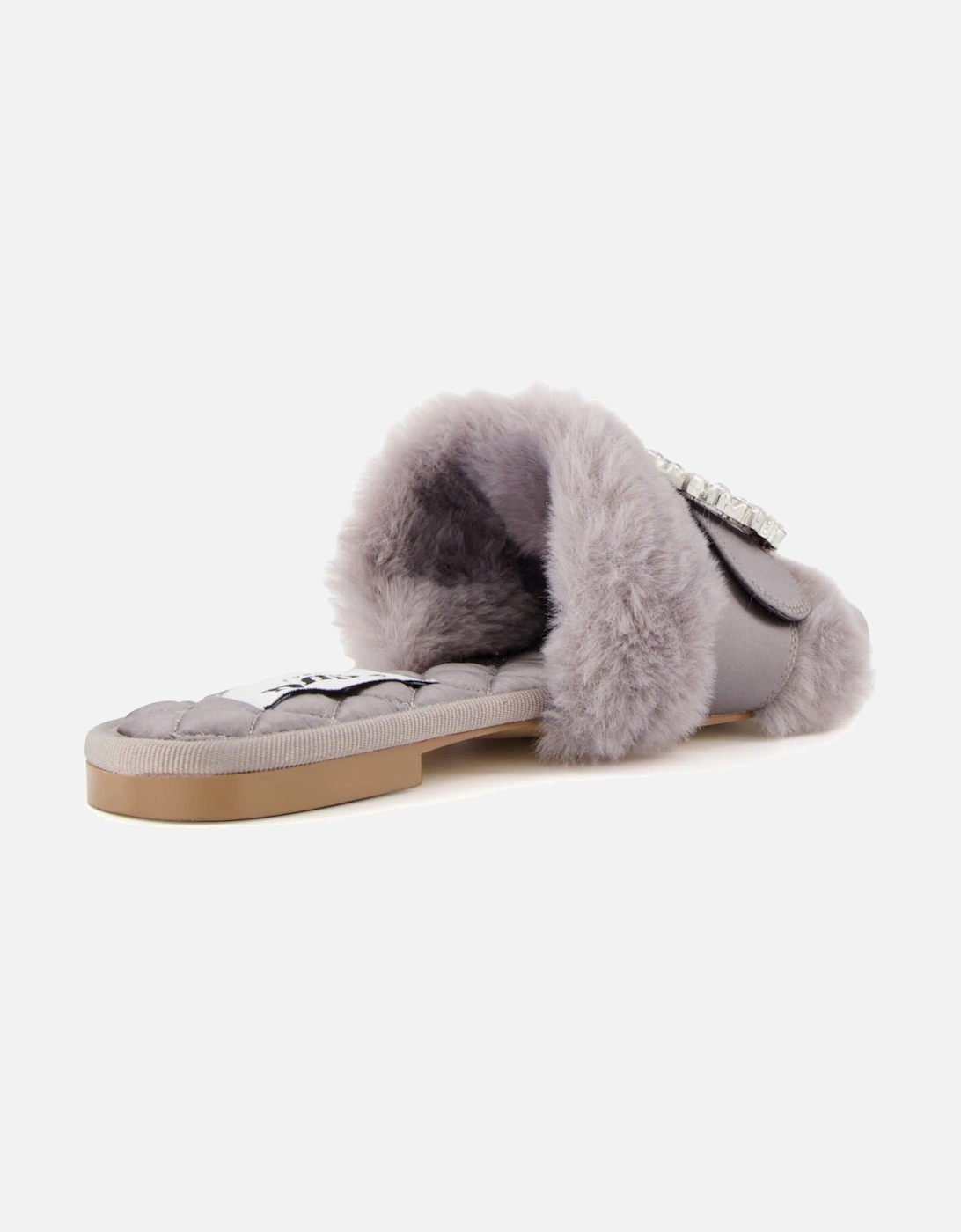 Ladies Wisteria - Buckle Faux Fur Slider Slippers