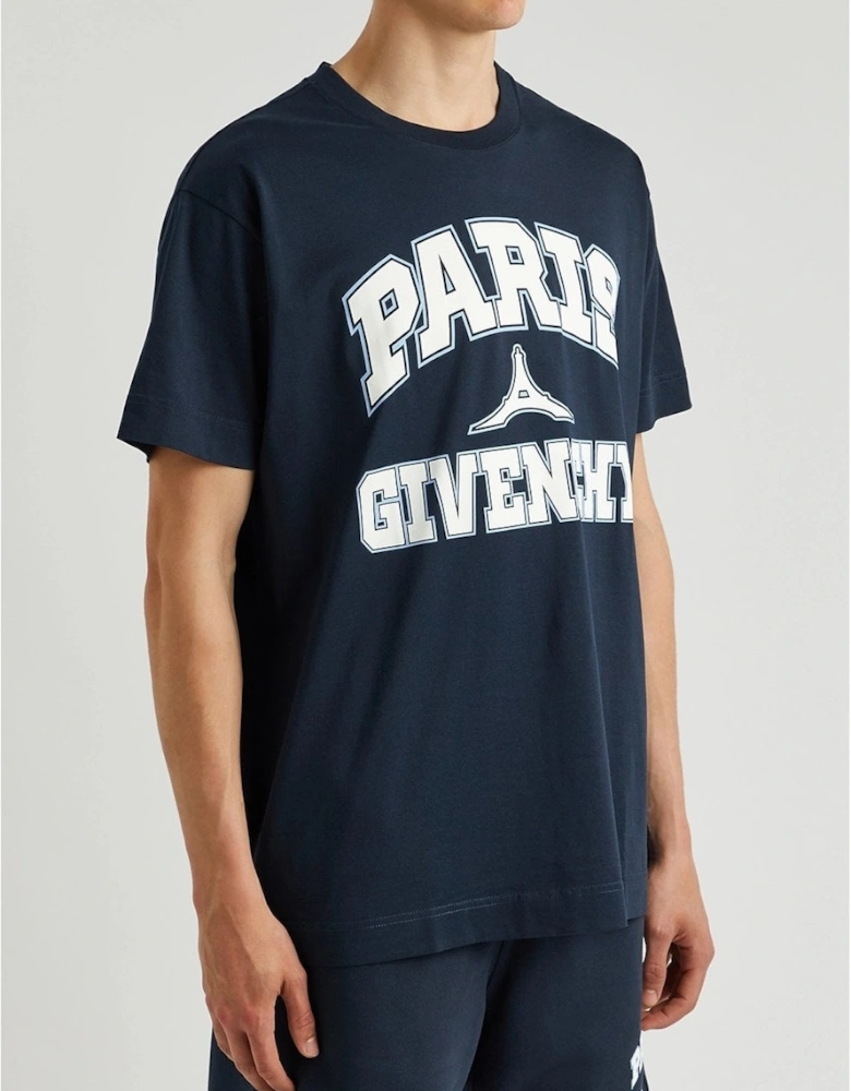 Paris Oversized Fit T-Shirt Blue