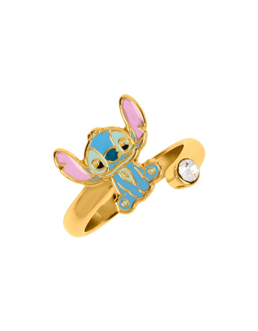Lilo & Stitch Blue & Pink Gold Plated Clear Stone Ring, 3 of 2