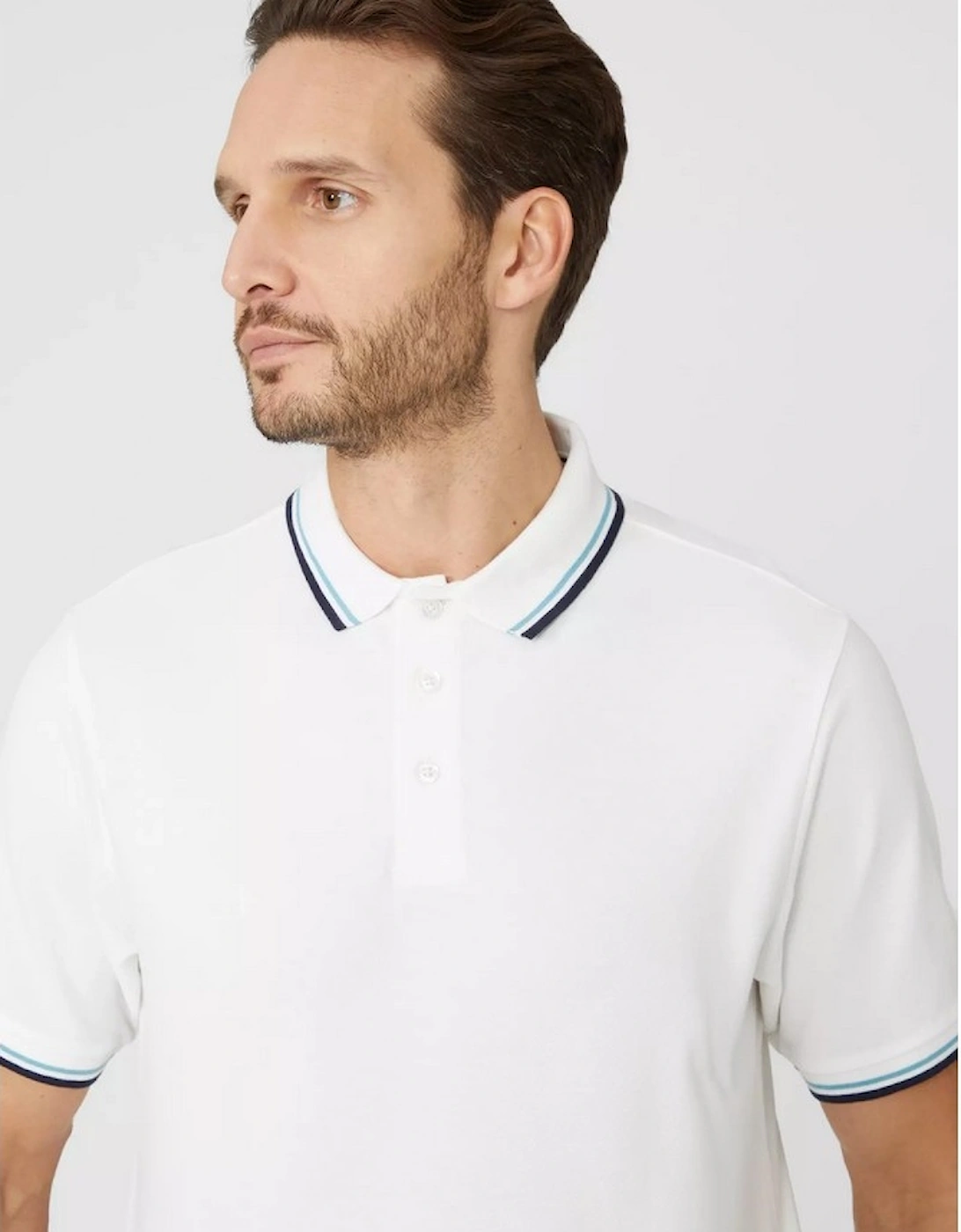 Mens Pique Tipped Polo Shirt