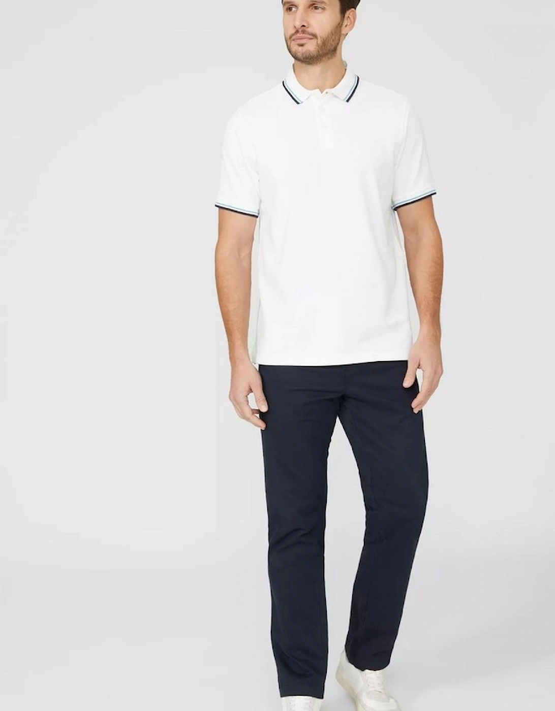 Mens Pique Tipped Polo Shirt