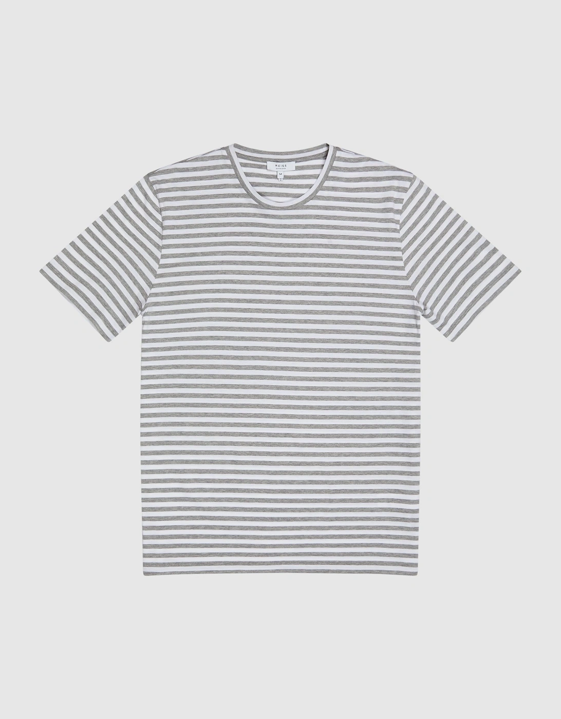 Mercerised Striped Crew Neck T-Shirt, 2 of 1
