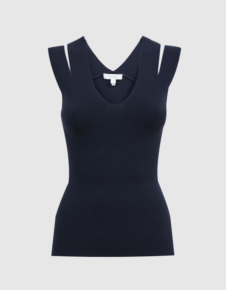 Fitted Sleeveless Knitted Vest