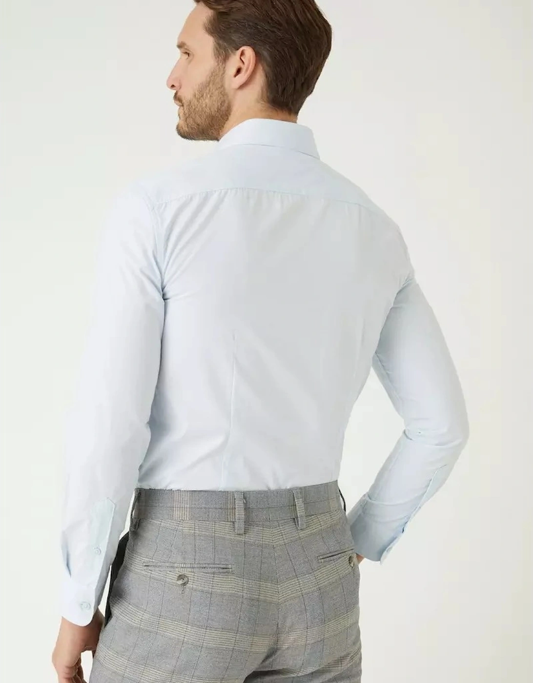 Mens Easy-Iron Slim Long-Sleeved Formal Shirt