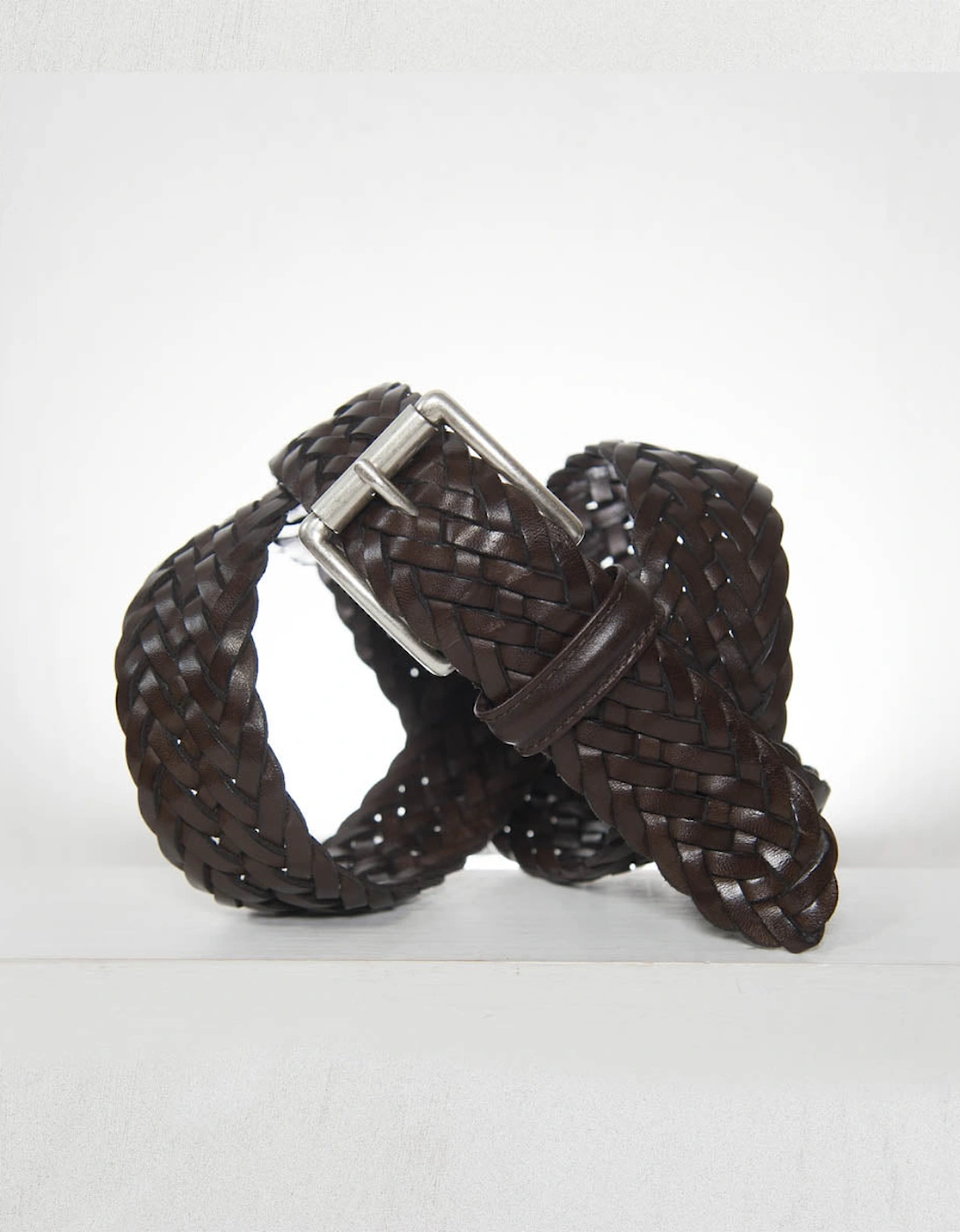 Andersons Classic Woven Leather Belt - Brown 3.5cm, 4 of 3