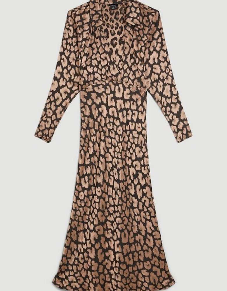 Leopard Jacquard Batwing Dress
