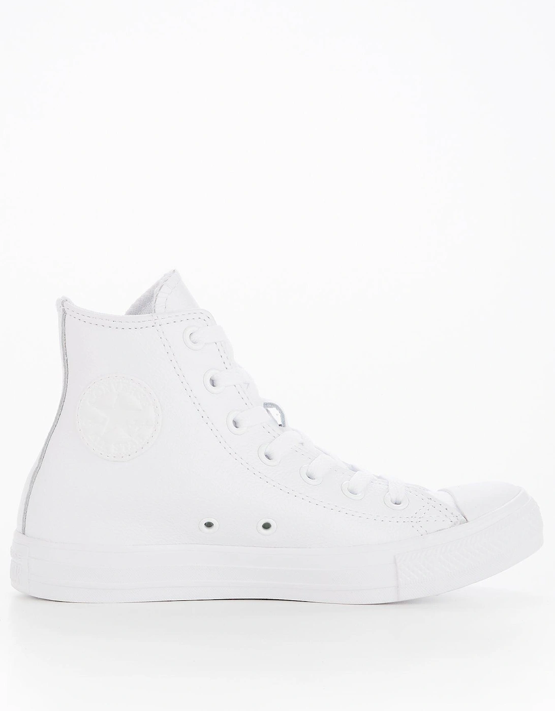 Unisex Leather Hi Top Trainers - White, 3 of 2