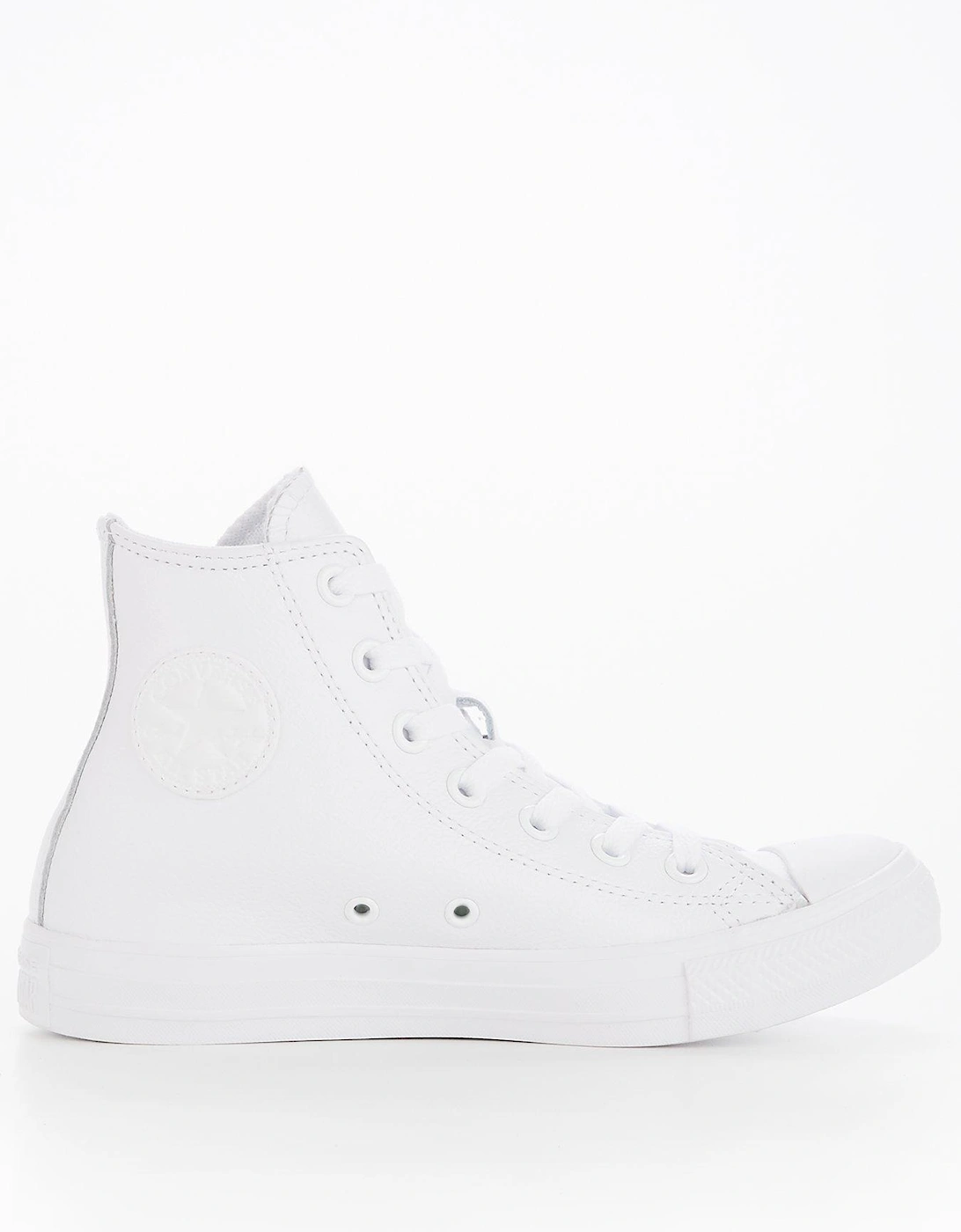 Leather Hi Top Trainers - White, 8 of 7