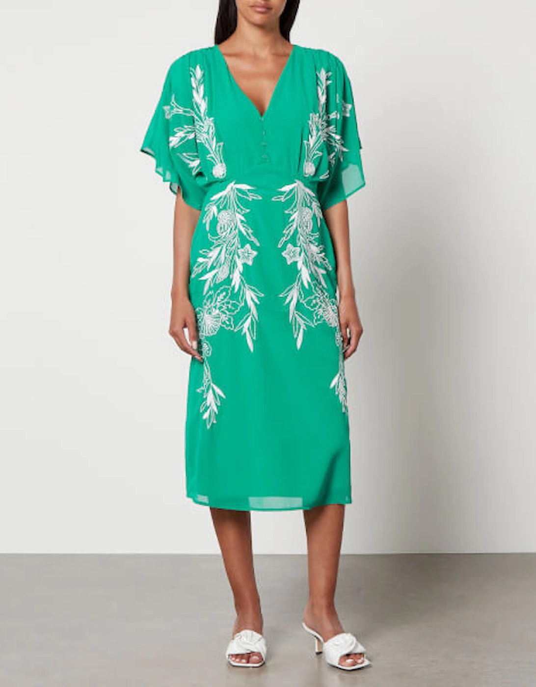 Hope & Ivy The Frances Embroidered Chiffon Dress, 2 of 1