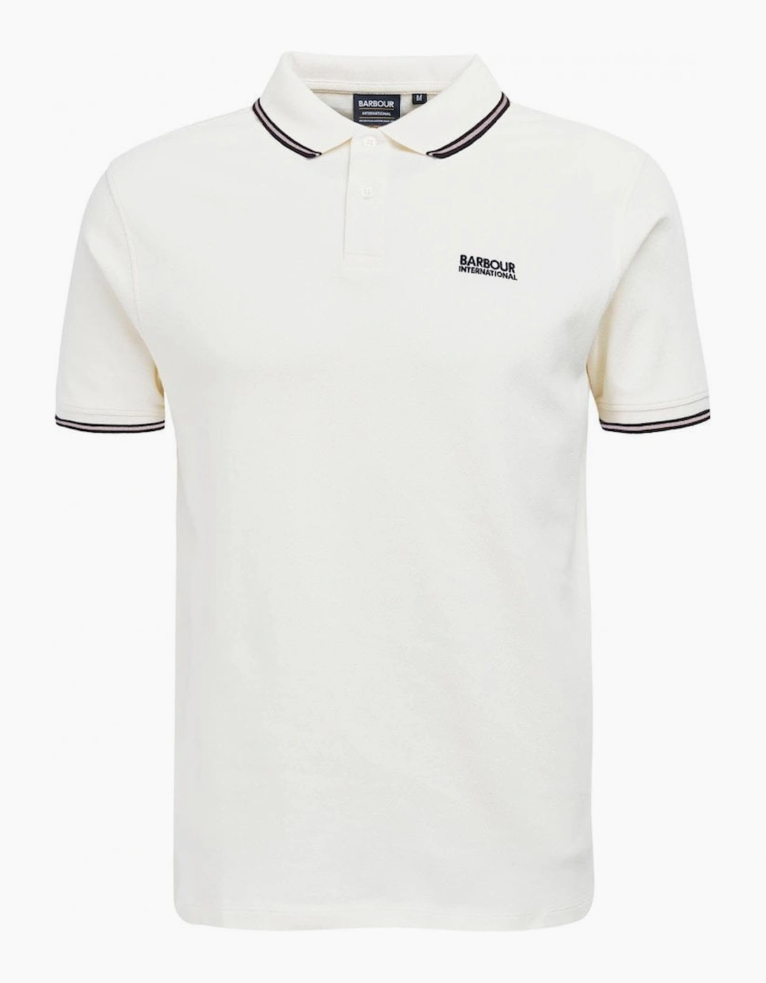 Barbour International Men's White Whisper Rider Tipped Polo Shirt  42 Xl