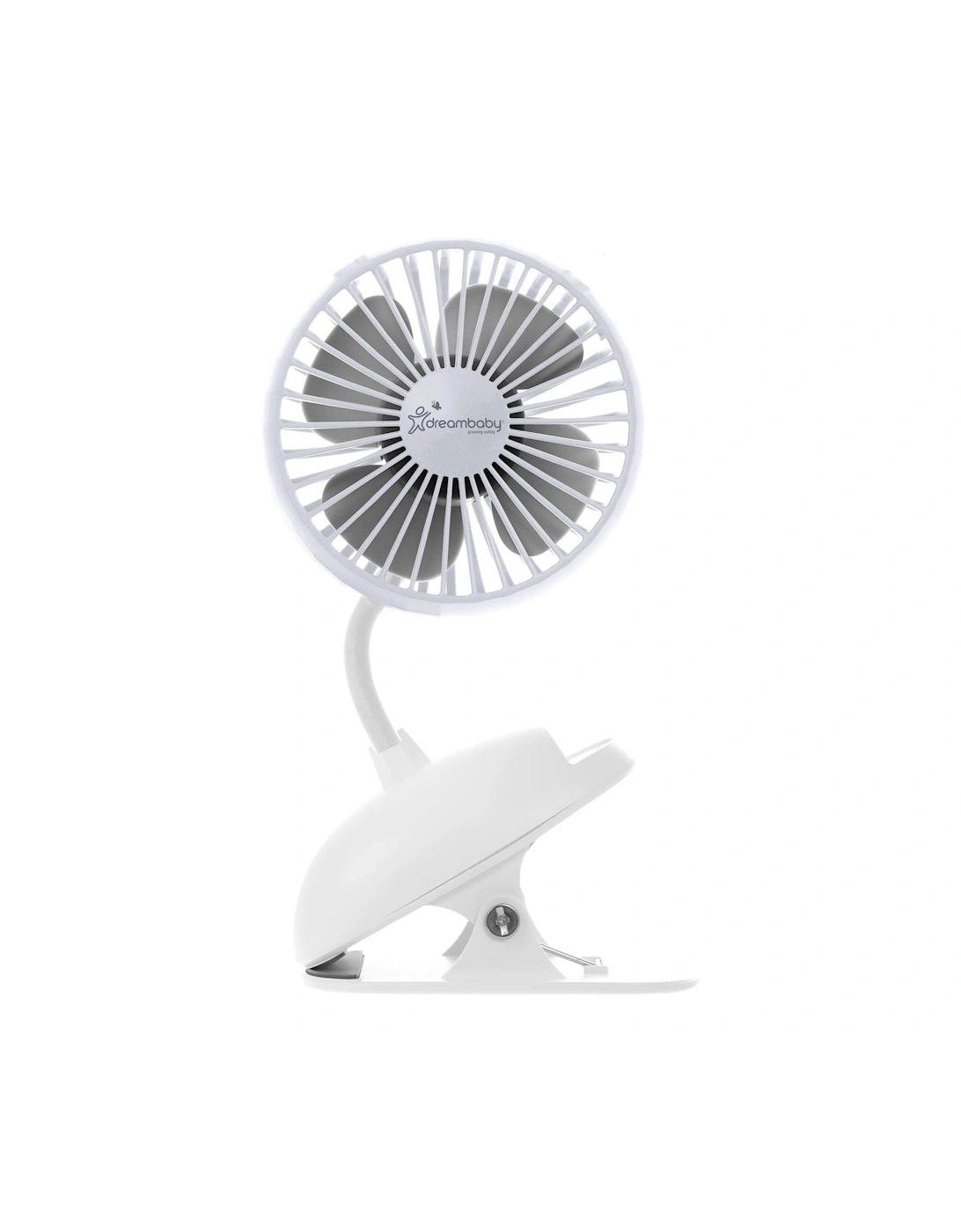 USB Rechargeable Clip-On Caged Fan - White
