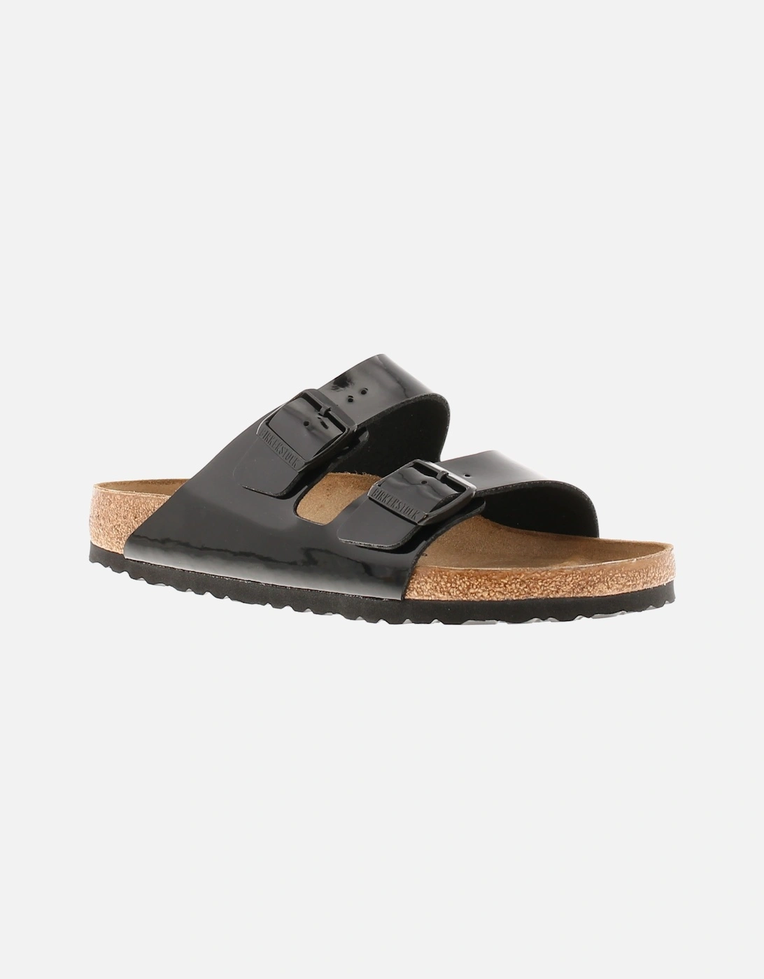 Birkenstock Unisex Flat Sandals Arizona Patent leather Buckle Fastening black UK, 6 of 5