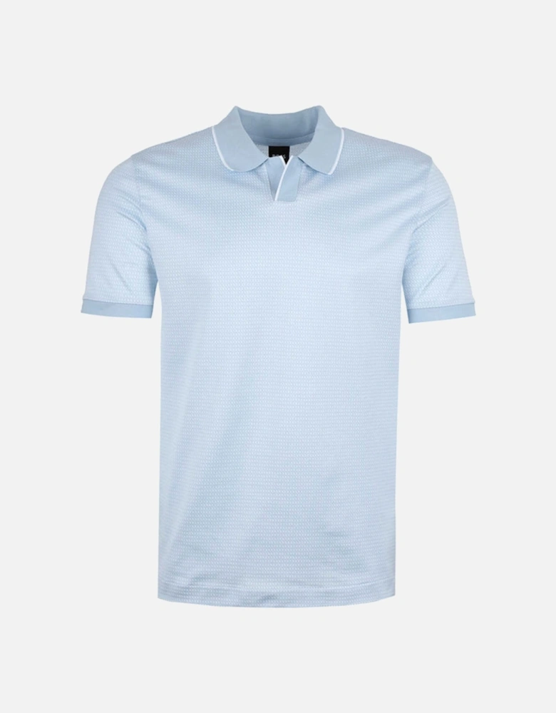 Mens Johnny Collar Polo Shirt Blue