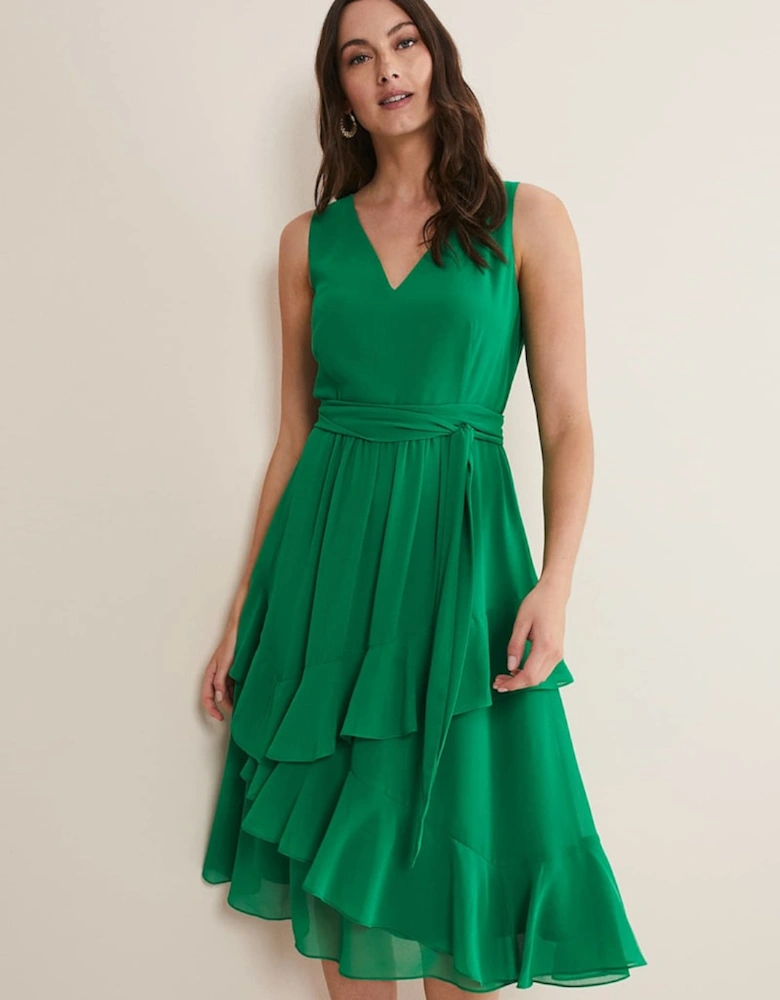 Breesha Green Midaxi Dress