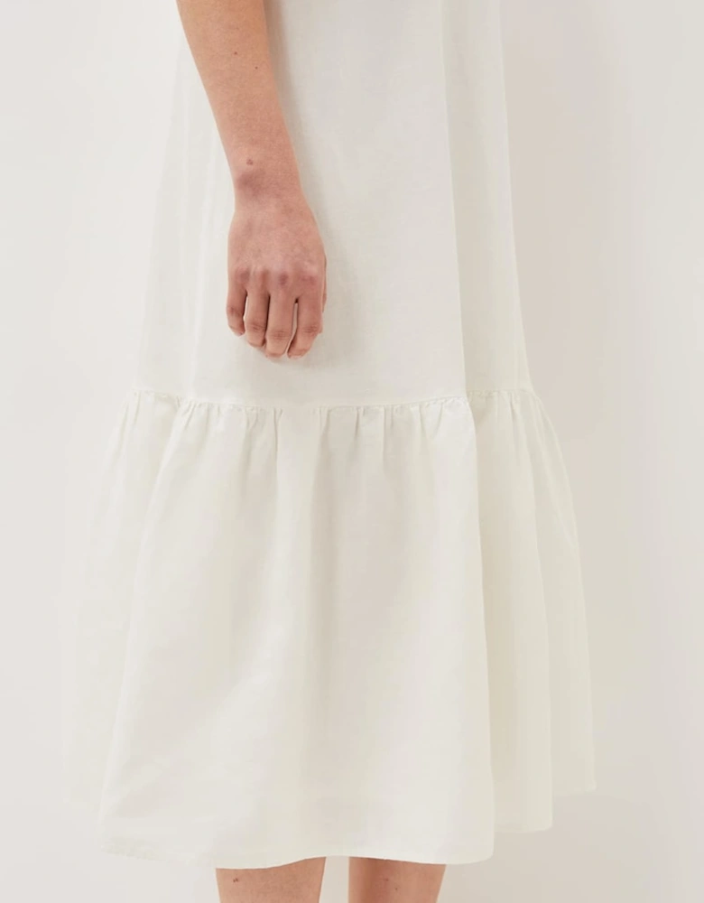 Claria White Midi Dress