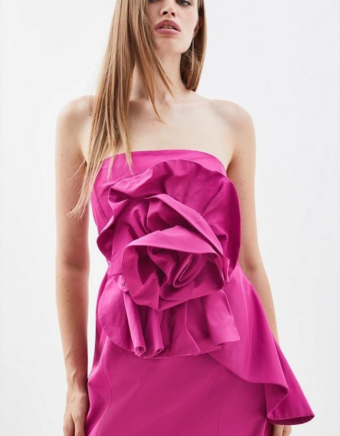 Taffeta Rosette Mini Dress