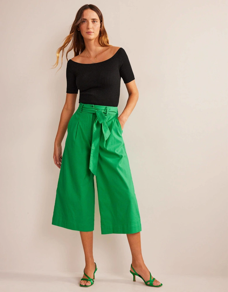 Cropped Wide-Leg Trousers