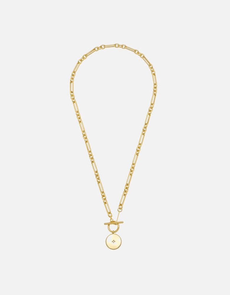 T-Bar Chain Star Coin Gold-Plated Necklace