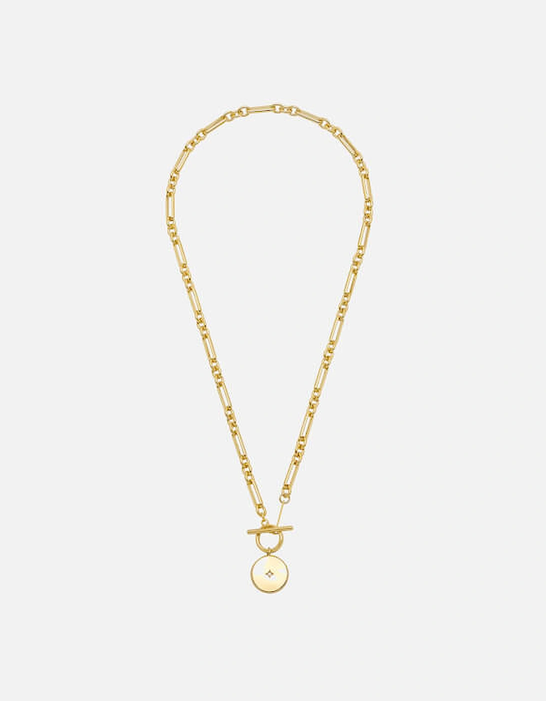 T-Bar Chain Star Coin Gold-Plated Necklace, 2 of 1