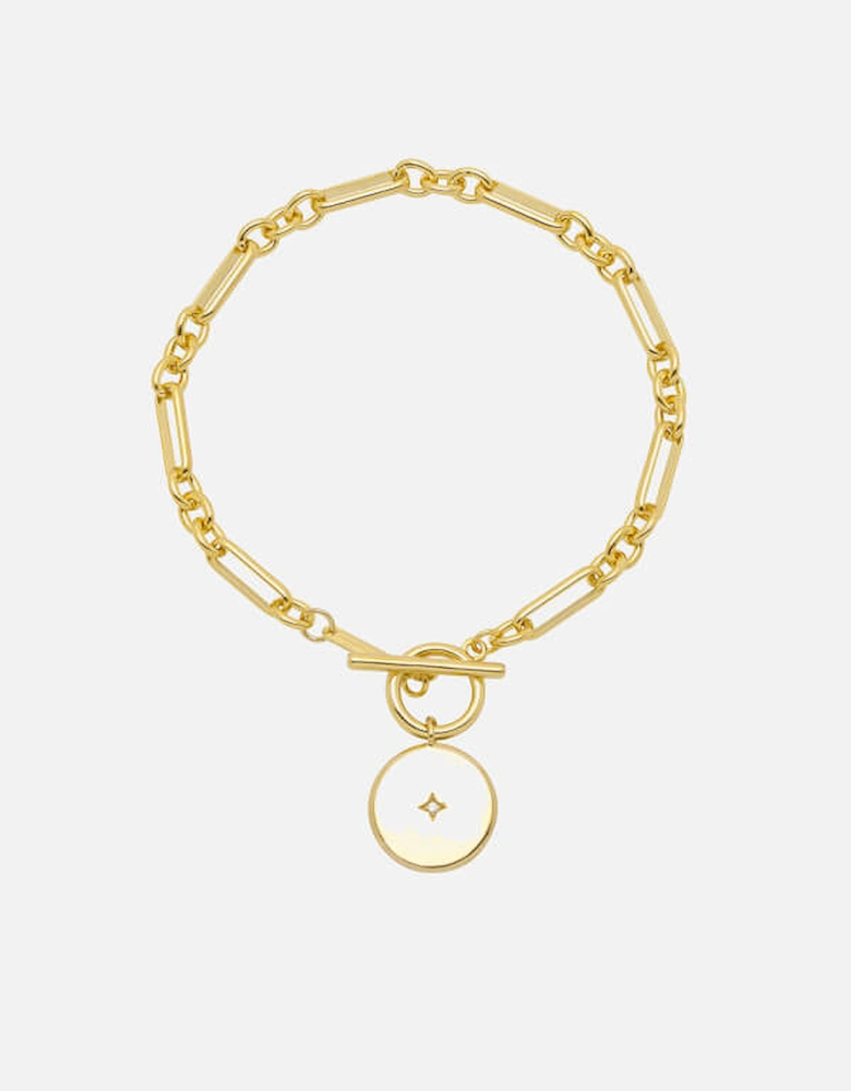 T-Bar Chain Star Coin Gold-Plated Bracelet