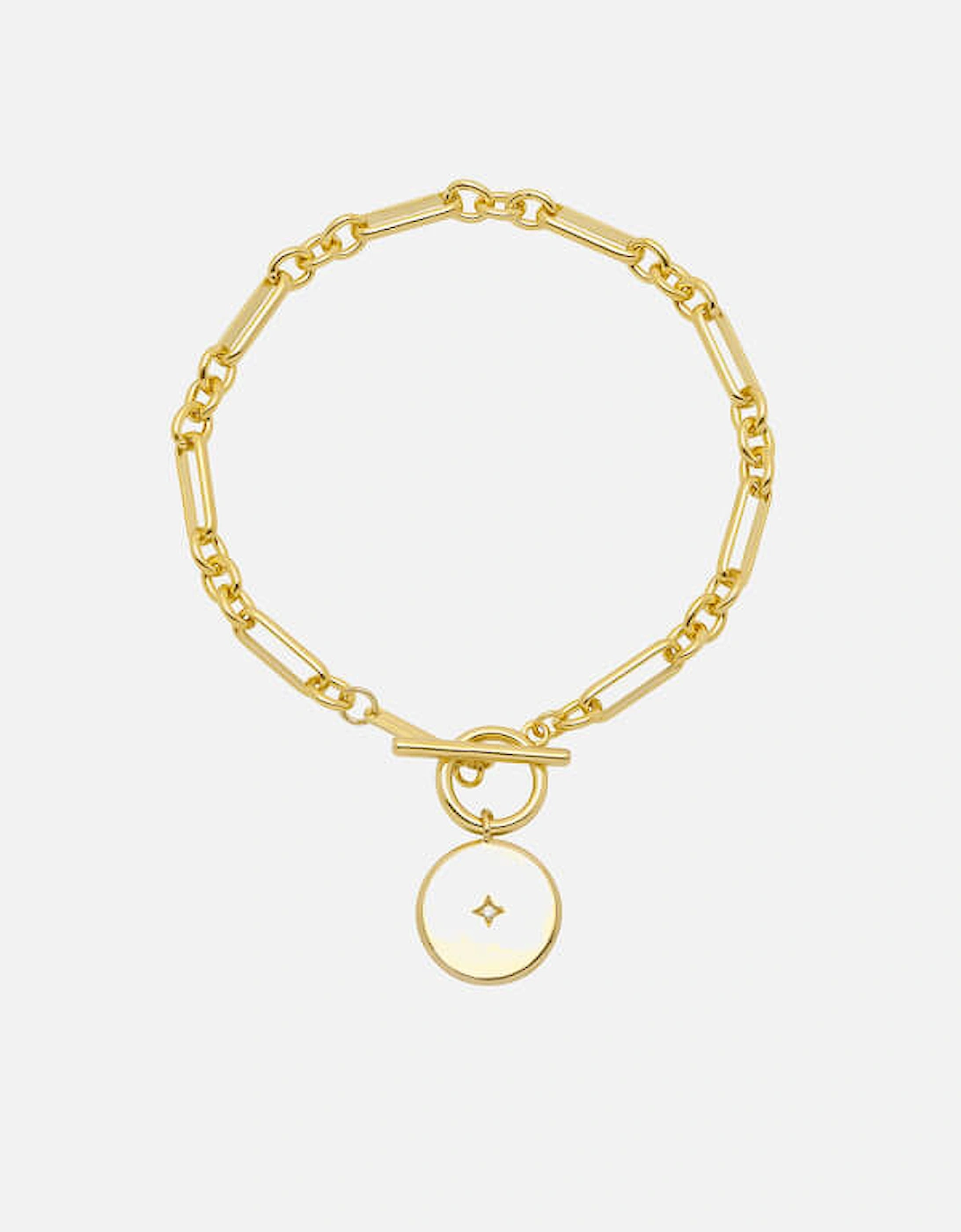 T-Bar Chain Star Coin Gold-Plated Bracelet, 2 of 1