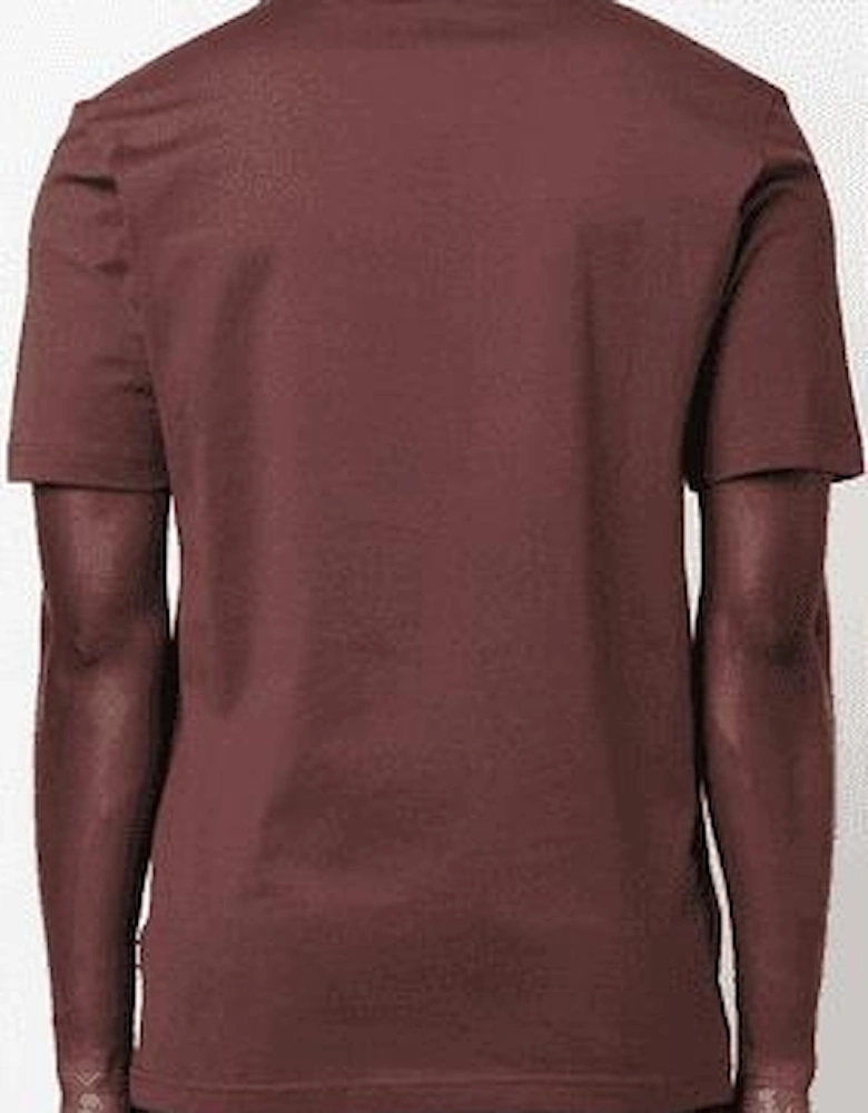 Tilburt Cotton Diagonal Print Burgundy T-Shirt