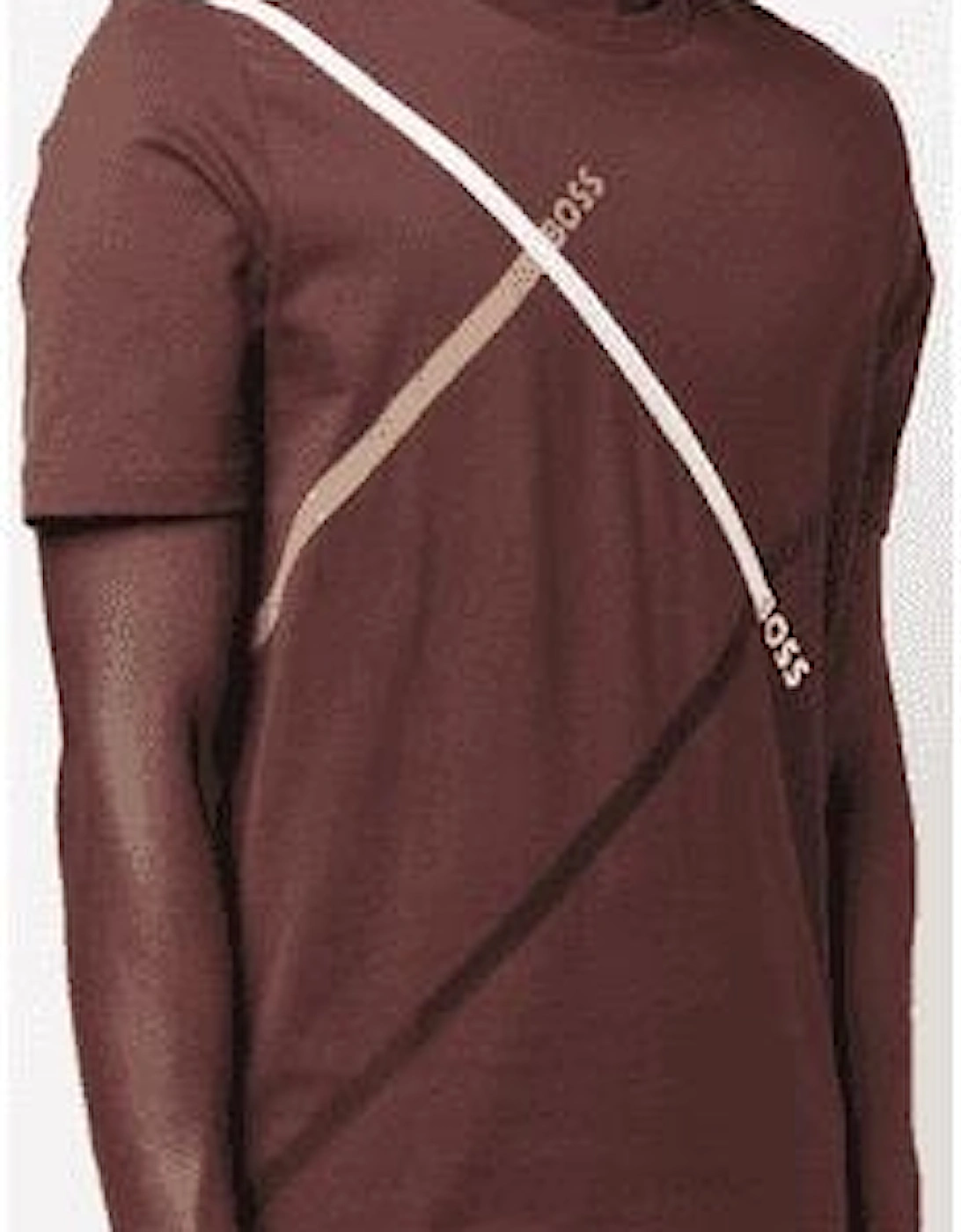 Tilburt Cotton Diagonal Print Burgundy T-Shirt