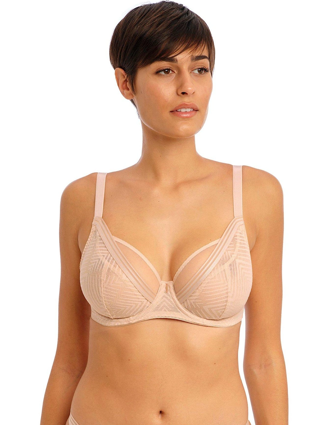 Tailored Underwired High Apex Plunge Bra - Beige, 3 of 2