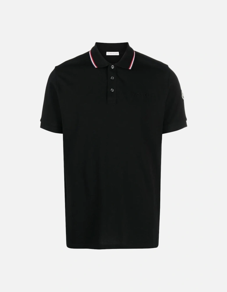 Trim Collar Polo Shirt Black