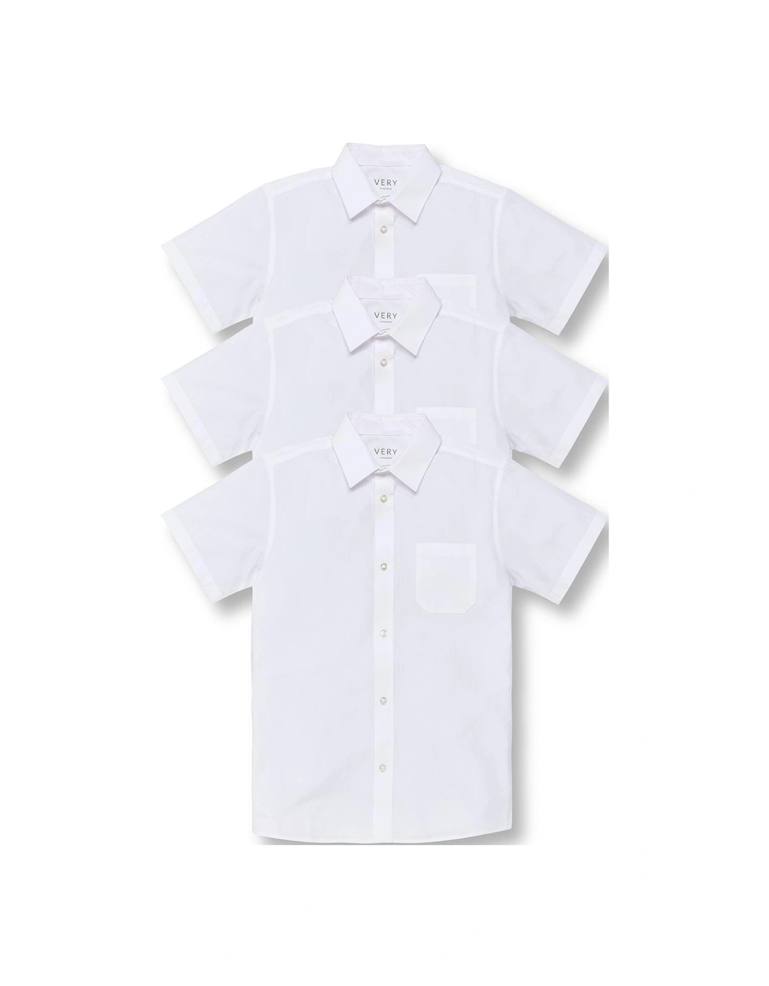 Boys 3 Pack Slim Fit Short Sleeve Shirt, 2 of 1