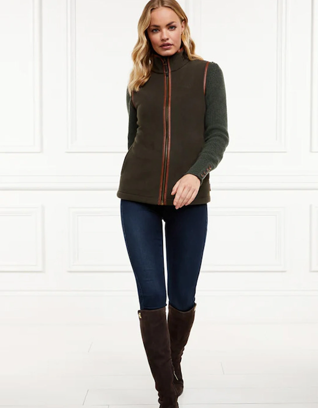 Country Fleece Gilet Khaki