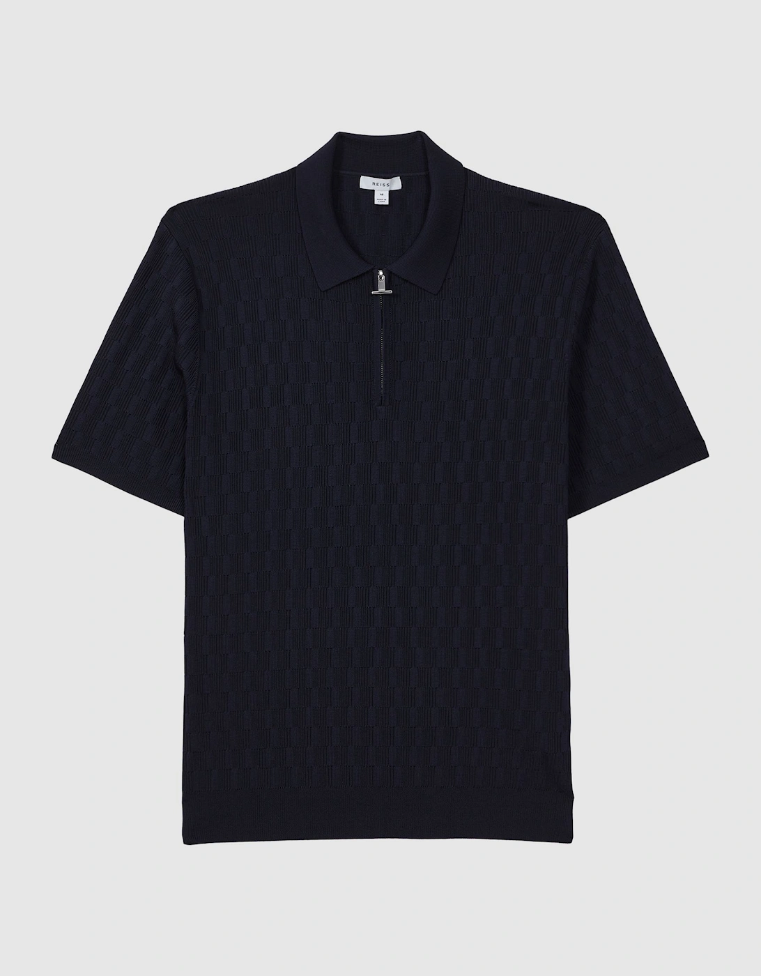 Half-Zip Textured Polo T-Shirt