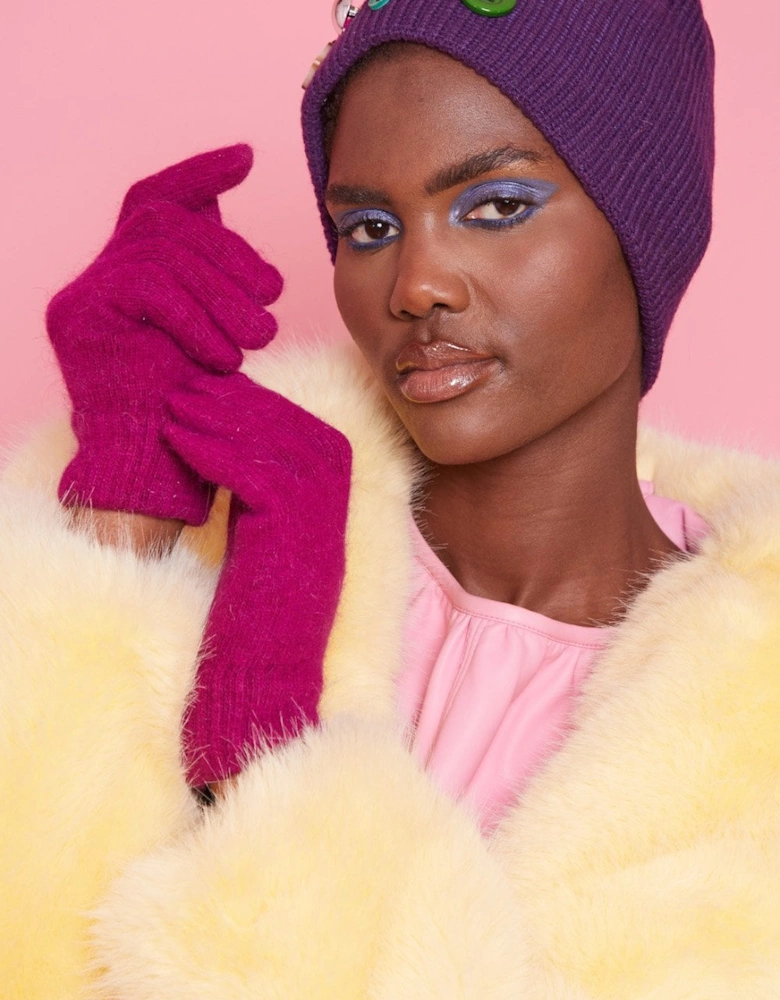 Pink Cashmere Blend Gloves